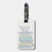 ティーカップおよび本2 ラゲッジタグ (裏面縦)
