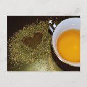 ティーカップお茶の葉ハート写真 ポストカード (正面)