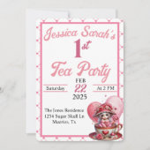 ティーカップかわいこちゃん招待状 招待状 (正面)