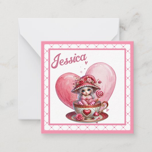 ティーカップかわいこちゃん ノートカード (正面)