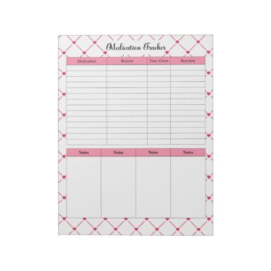 ティーカップかわいこちゃん_投薬トラッカー ノートパッド (回転)