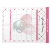 ティーカップかわいこちゃん_月次プランナー ノートパッド (正面)