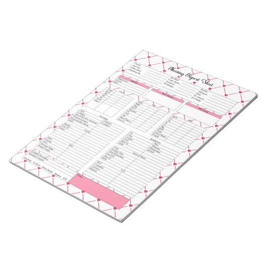 ティーカップかわいこちゃん_看護報告シート ノートパッド (アングル)