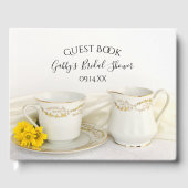 ティーカップとイエローデイジーブライダルシャワー ゲストブック (正面)