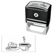 ティーカップとケーキ セルフインキングスタンプ (インサイチュ)