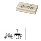 ティーカップとケーキ ラバースタンプ (押印)