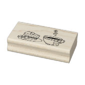 ティーカップとケーキ ラバースタンプ (スタンプ)