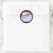 ティーカップとティーバッグ ラウンドシール (バッグ)