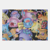 ティーカップとティーポット ラッピングペーパーシート (正面)