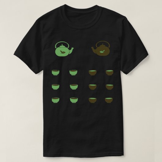 ティーカップとティーポット Tシャツ (デザイン正面)