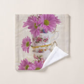 ティーカップとデイジー バスタオルセット (ウォッシュタオル)