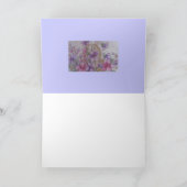 ティーカップとバイオレットブーケ茶の居心地のよいグリーティングカード カード (内部)