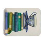 ティーカップと書籍2 マグネット (横)