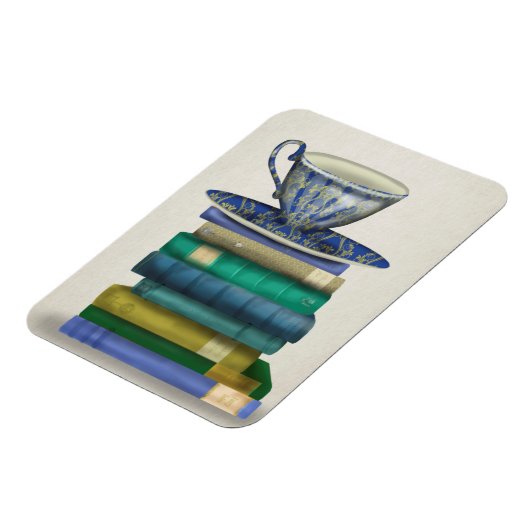 ティーカップと書籍2 マグネット (左側)