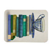 ティーカップと書籍3 マグネット (横)