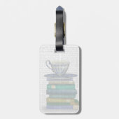 ティーカップと書籍 ラゲッジタグ (裏面縦)