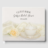ティーカップと白バラ花ブライダルシャワー ゲストブック (正面)