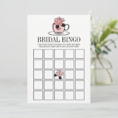 ティーカップと花のウェディングシャワー ビンゴゲーム カード (スタンド正面)