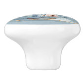 ティーカップにフローラの冠を飾ったかわいい青い鳥 セラミックノブ (側面)