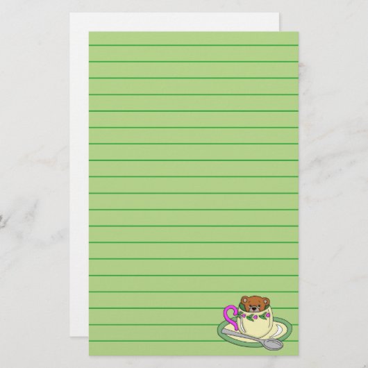 ティーカップに登場するテディベア 便箋 (正面/裏面)