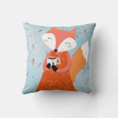 ティーカップのかわいい枕を持つアカギツネ クッション (裏面)