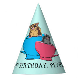 ティーカップのシュガーグライダーカスタムバースデーパーティー パーティーハット