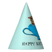 ティーカップのシュガーグライダーカスタムバースデーパーティー パーティーハット (左)