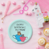 ティーカップのシュガーグライダーカスタムバースデーパーティー ペーパープレート (パーティー)