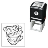 ティーカップのスタック セルフインキングスタンプ (インサイチュ)