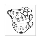 ティーカップのスタック セルフインキングスタンプ (デザイン)