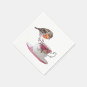 ティーカップのセルビア人のロビン スタンダードカクテルナプキン (角)