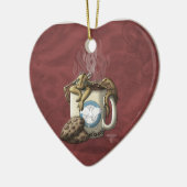 [ティーカップのドラゴンの]コーヒー セラミックオーナメント (左)