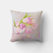 ティーカップのピンクと白のチューリップ クッション (正面)