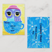 ティーカップのフクロウ 名刺 (正面/裏面)