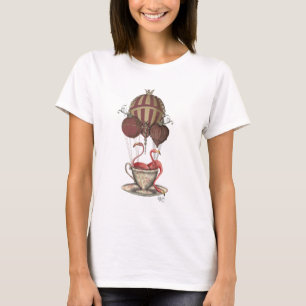 ティーカップのフラミンゴ Tシャツ