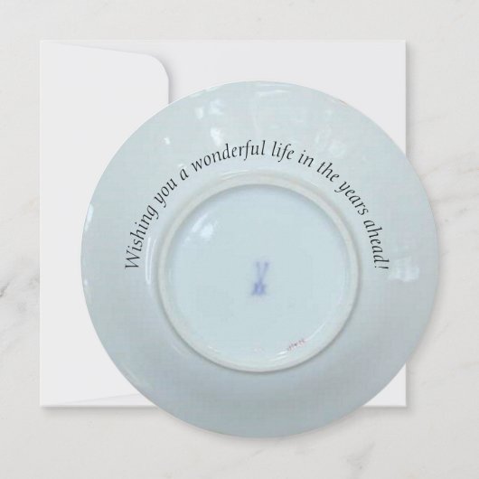 ティーカップのブライダルシャワーの結婚式の招待状 カード (裏面)