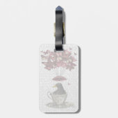 ティーカップのブラックバード ラゲッジタグ (裏面縦)