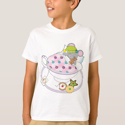 ティーカップのマウス Tシャツ (正面)