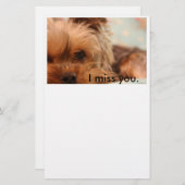 ティーカップのヨークシャの子犬の文房具 便箋 (正面/裏面)