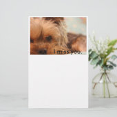 ティーカップのヨークシャの子犬の文房具 便箋 (スタンド正面)