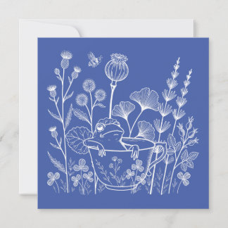 ティーカップの中のカエル – 植物画