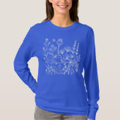 ティーカップの中のカエル – 植物画 Tシャツ (正面)