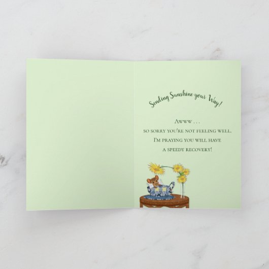 ティーカップの休息の十分マウスを得て下さい カード (内部)