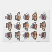 ティーカップの台所タオル キッチンタオル (横)