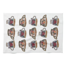 ティーカップの台所タオル