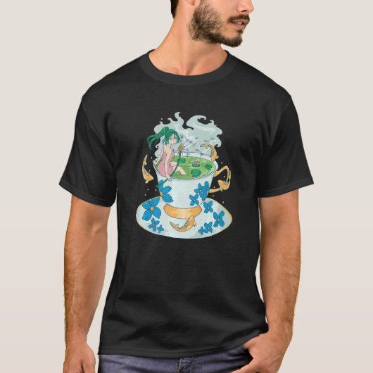 ティーカップの女の子 Tシャツ (正面)