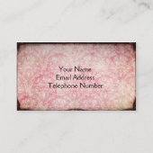 ティーカップの帽子の名刺を持つヴィンテージの女性 名刺 (裏面)