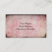 ティーカップの帽子の名刺を持つヴィンテージの女性 名刺 (裏面)