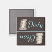 ティーカップの汚い冷蔵庫またはクリーン冷蔵庫の磁石 マグネット (正面/裏面)