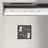 ティーカップの汚い冷蔵庫またはクリーン冷蔵庫の磁石 マグネット (インサイチュ (食洗機))